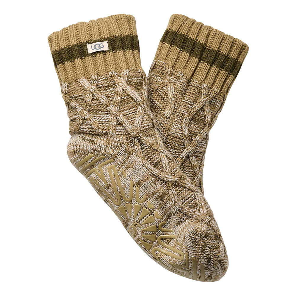 UGG W Deedee Fleece Lined Quarter II Womens Hosiery Burnt Olive/Muted Brass Melange