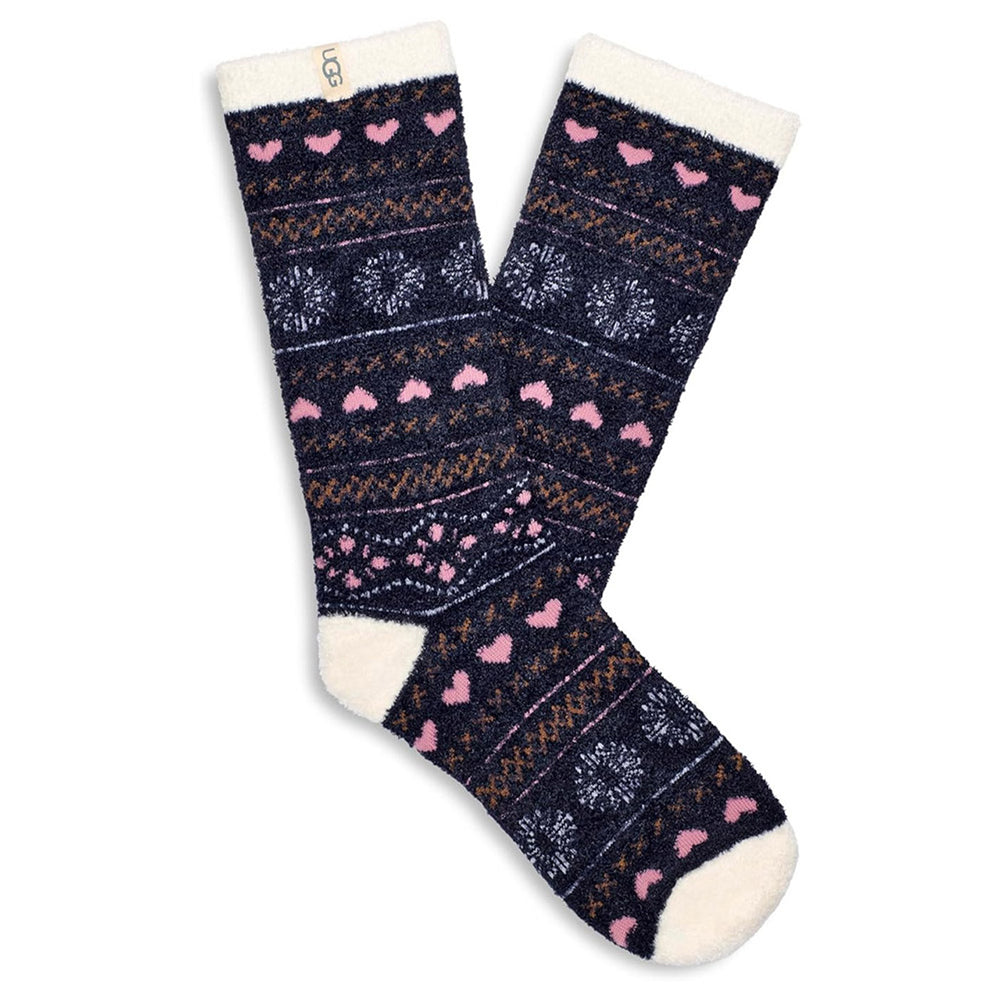 UGG Leslie Graphic Crew Sock Womens Womens Hosiery MarinerFairisle