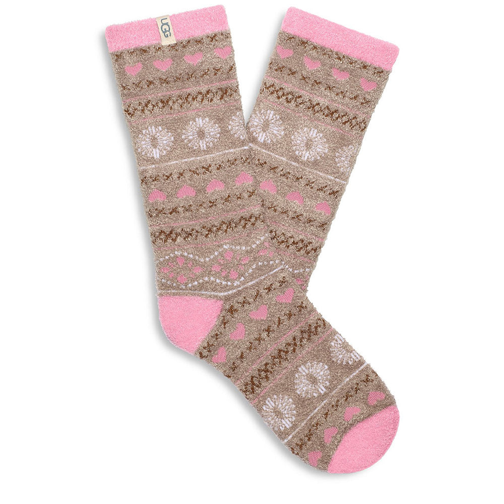 UGG Leslie Graphic Crew Sock Womens Womens Hosiery MarinerFairisle