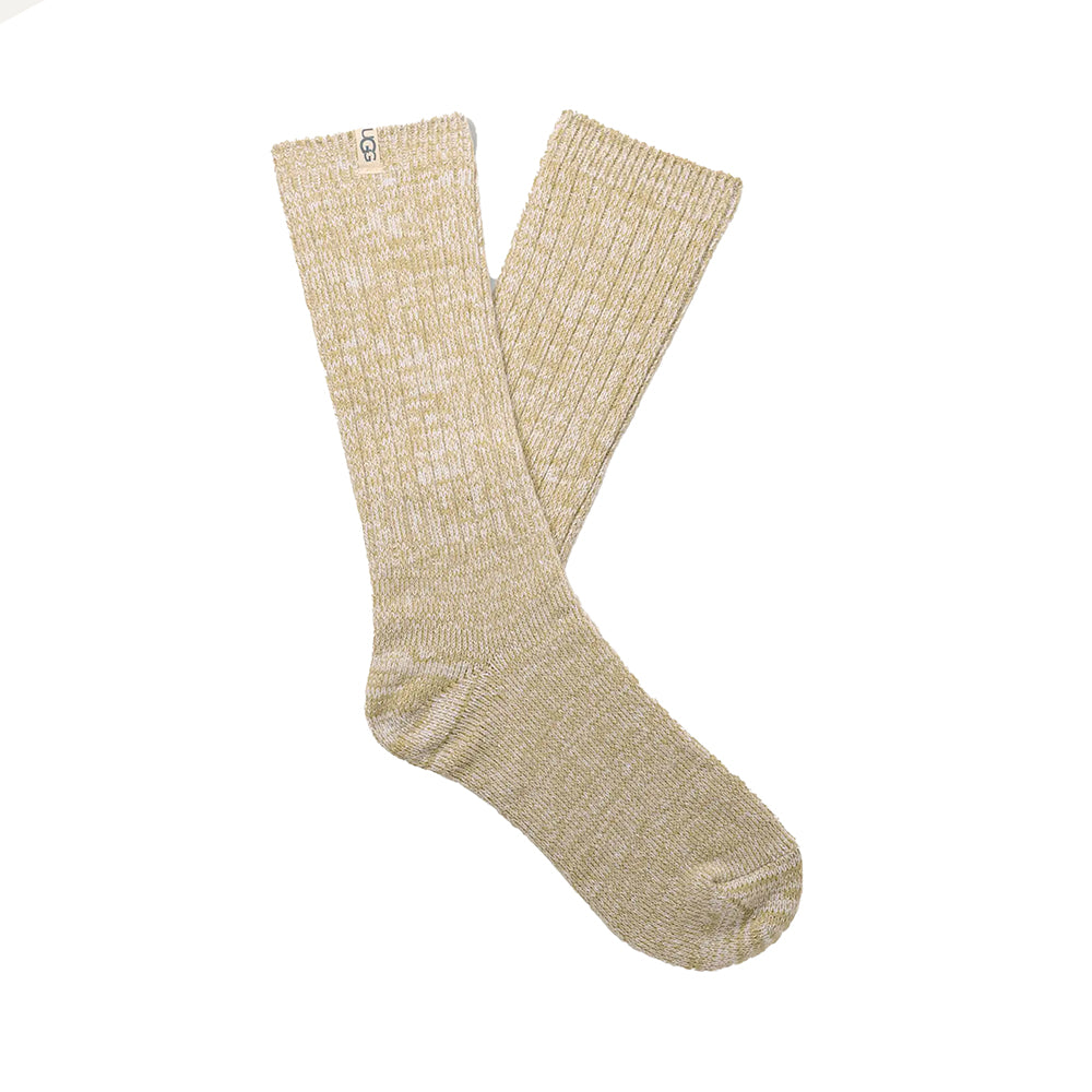 UGG Rib Knit Slouchy Crew Sock Womens Womens Hosiery Muted Brass