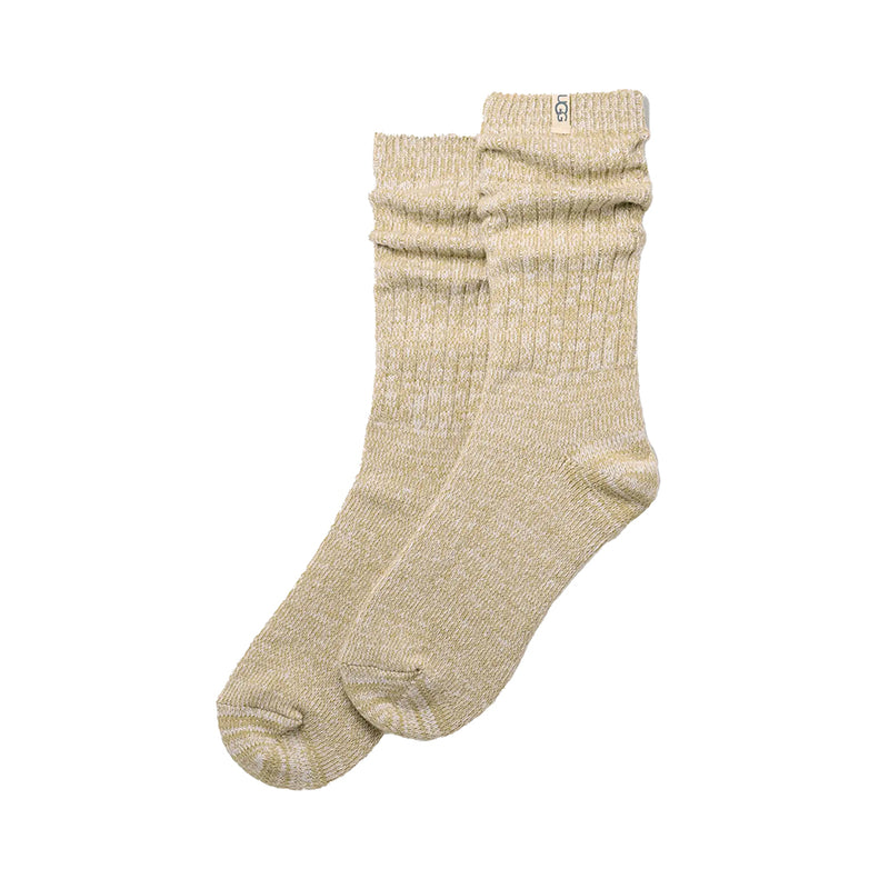 Rib Knit Slouchy Crew Sock Womens