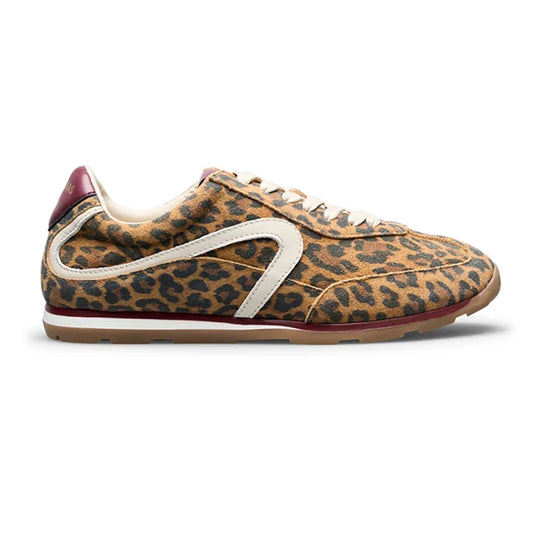 Verbenas Jamaica Leo Bronzo Bordo Cheetah Print Sporty Womens Sneaker 