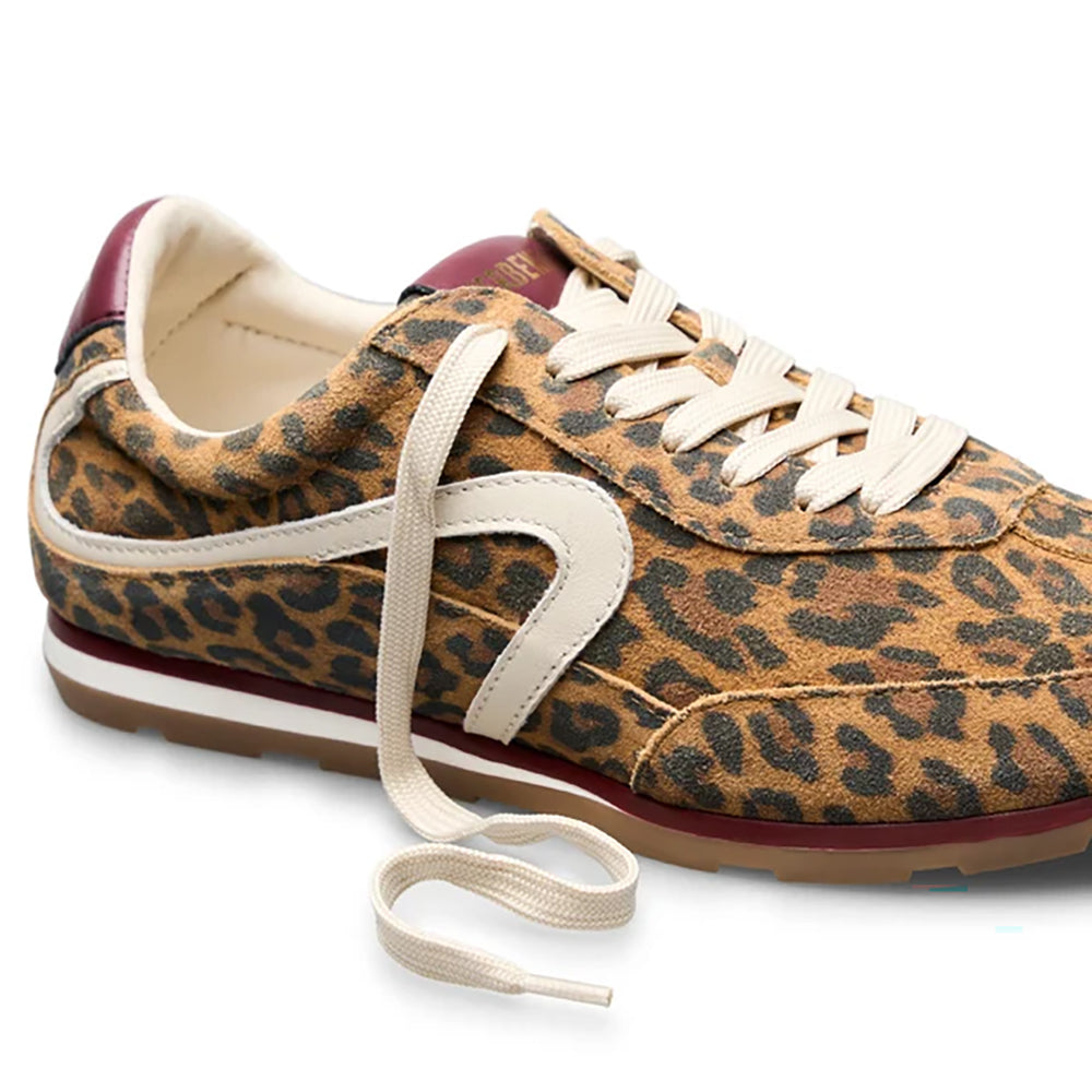 Verbenas Jamaica Leo Bronzo Bordo Cheetah Print Sporty Womens Sneaker 