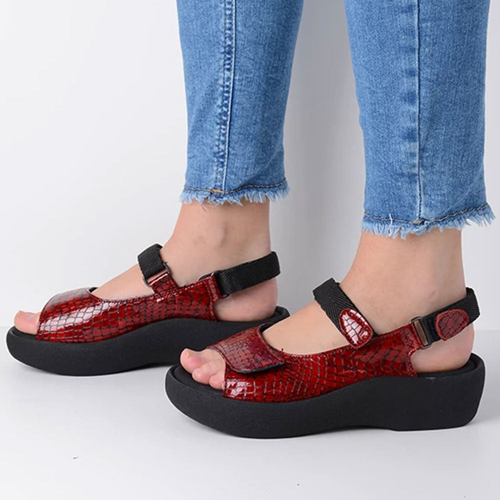 Wolky Jewel - 67-500 Womens Shoes 67-500 Red Mini Croco