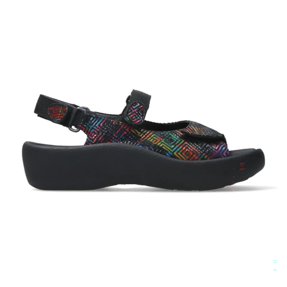 Wolky Jewel - Black Multi Corza Print (72-970) Womens Shoes 72-970 Black Multi Corza Print