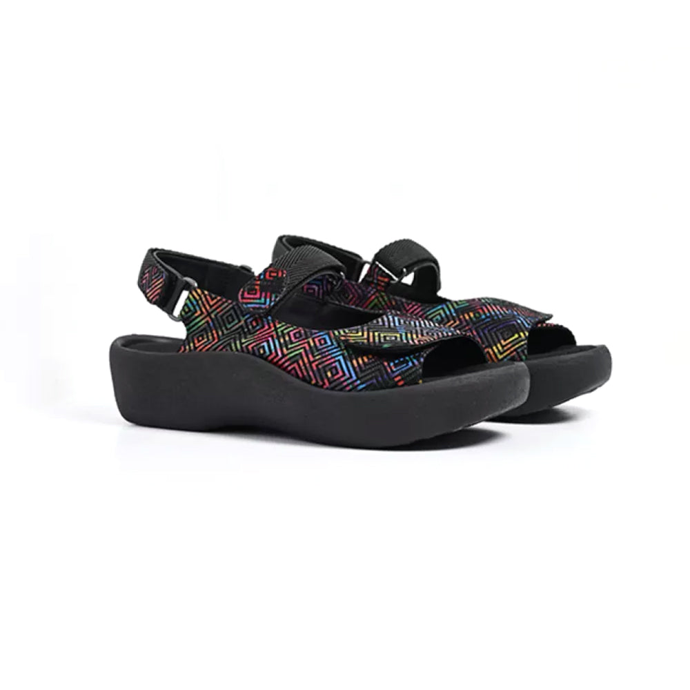 Wolky Jewel - Black Multi Corza Print (72-970) Womens Shoes