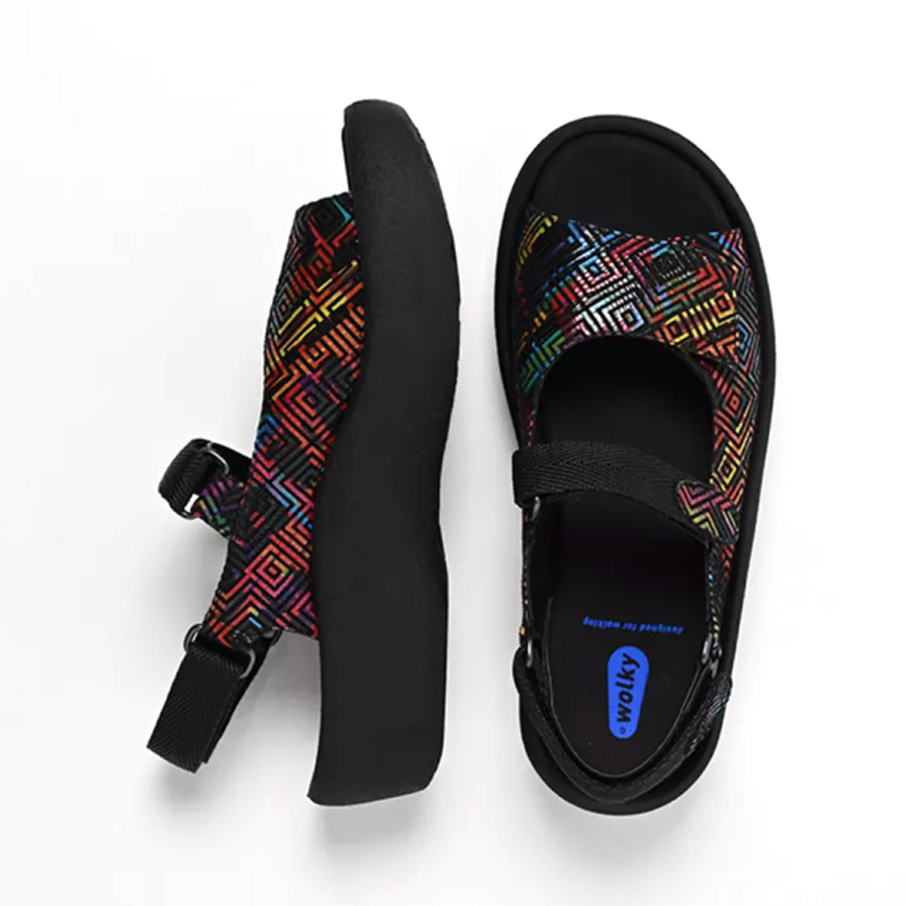 Wolky Jewel - Black Multi Corza Print (72-970) Womens Shoes