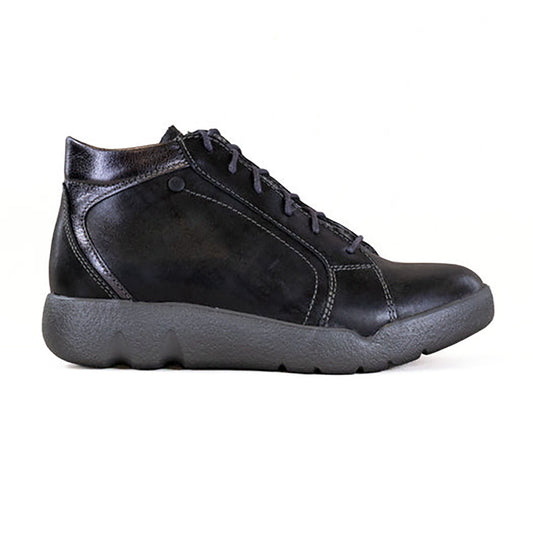 Wolky Lugana Ankle Bootie Womens Shoes 36-000 Black Effect Leather