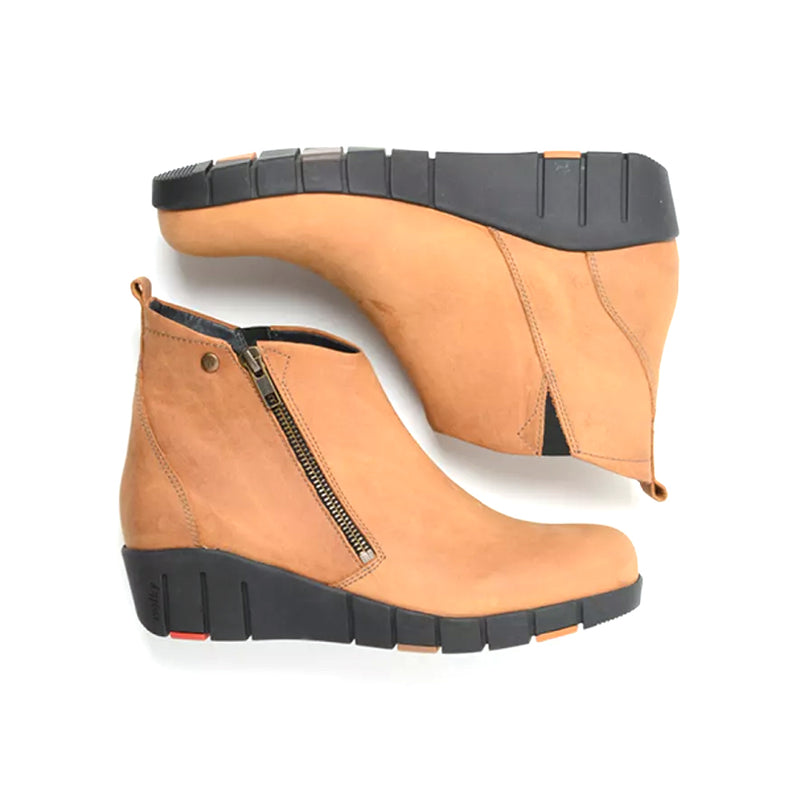 Wolky Phoenix Womens Zippered Suede Wedge Ankle Boot | Simons Shoes