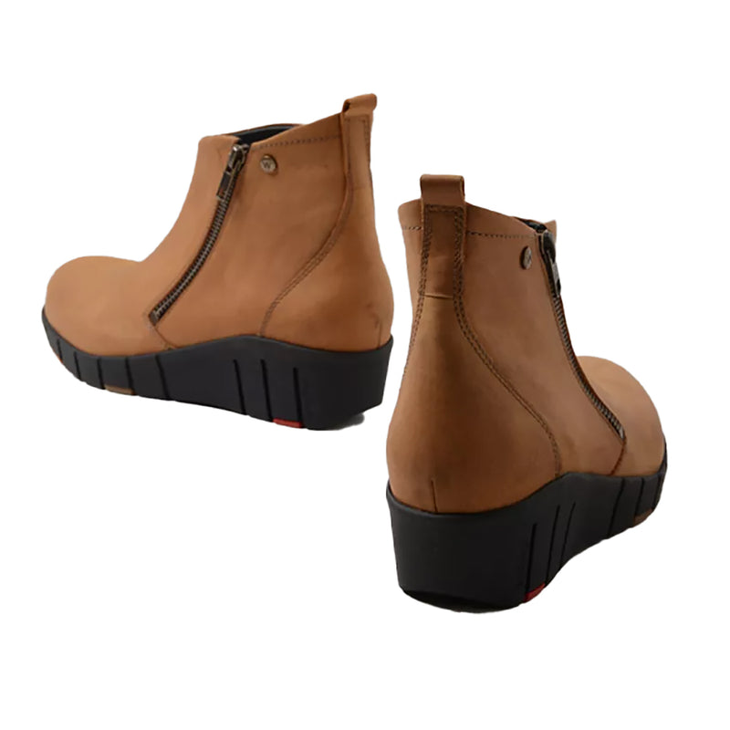 Wolky Phoenix Womens Zippered Suede Wedge Ankle Boot | Simons Shoes