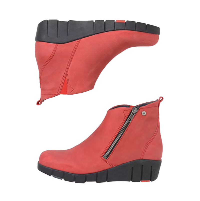 Wolky Phoenix Womens Zippered Suede Wedge Ankle Boot | Simons Shoes