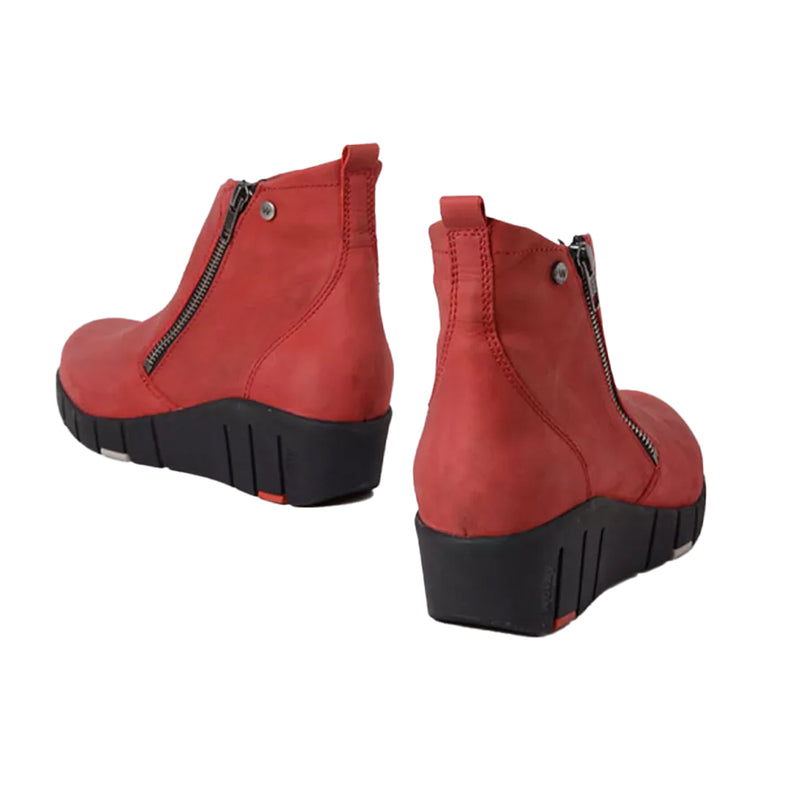 Wolky Phoenix Womens Zippered Suede Wedge Ankle Boot | Simons Shoes