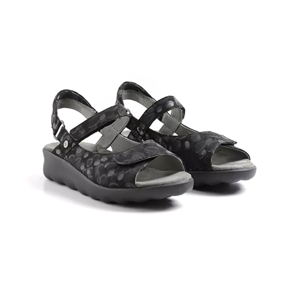 Wolky Pichu Sandal - 12-000 Black Circles Womens Shoes 12-000 Black Circles