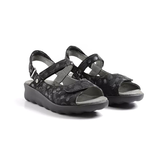 Wolky Pichu Sandal - 12-000 Black Circles Womens Shoes 12-000 Black Circles
