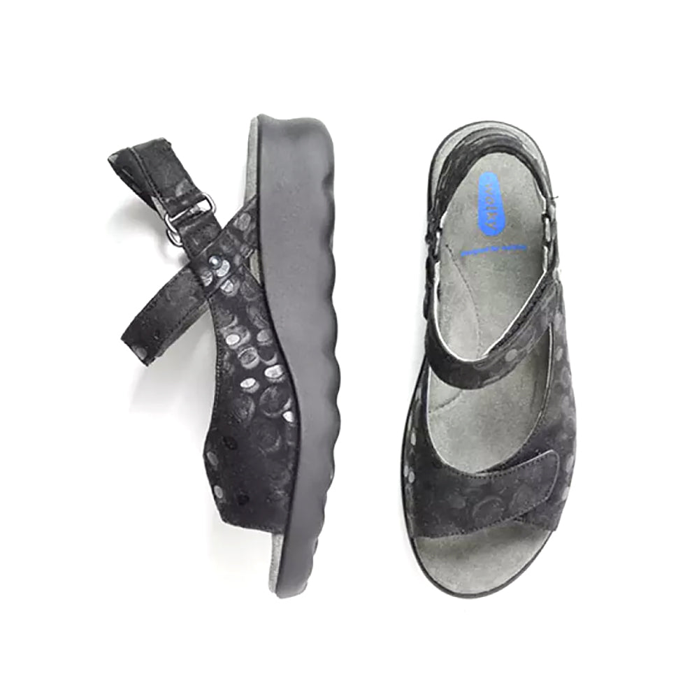 Wolky Pichu Sandal - 12-000 Black Circles Womens Shoes