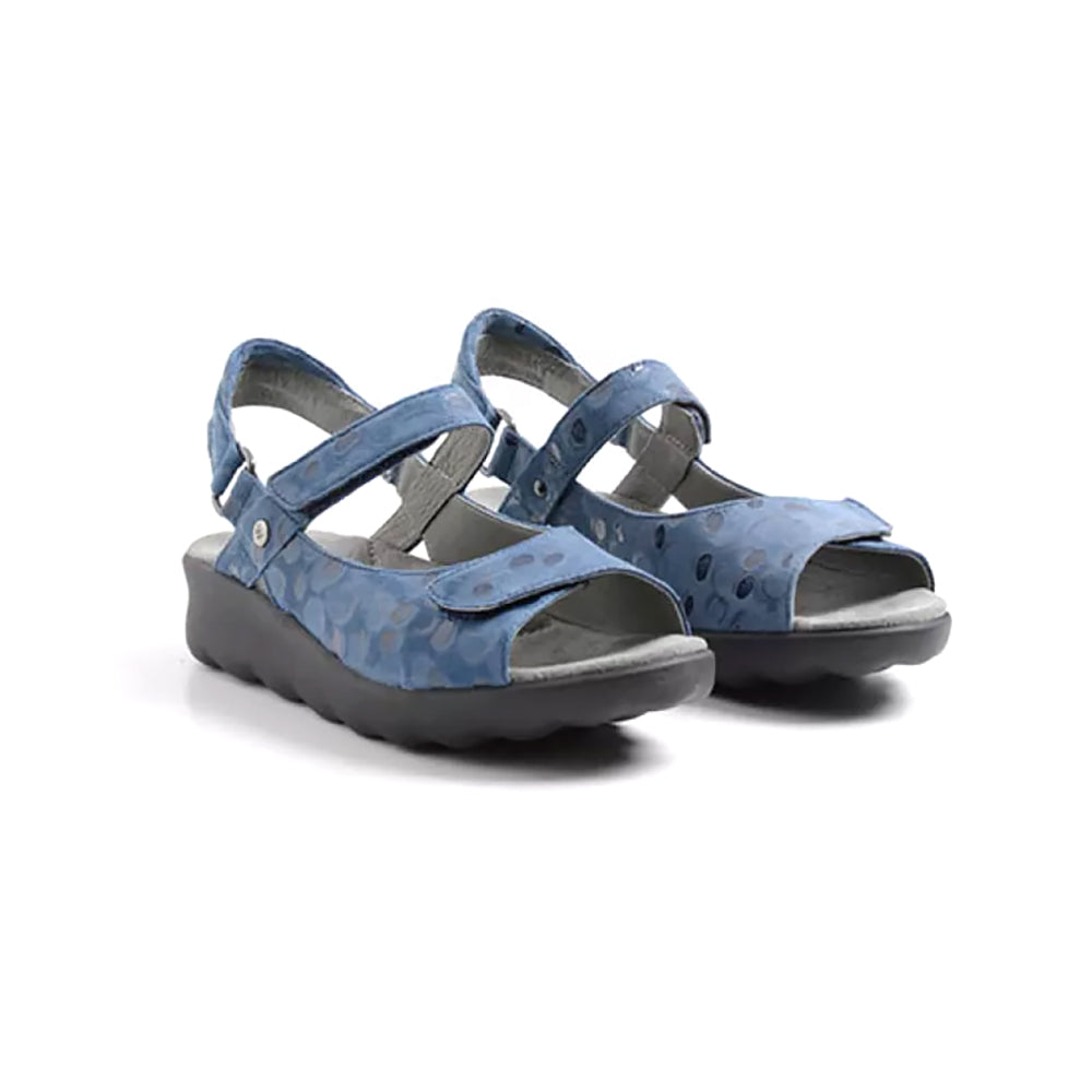 Wolky Pichu Sandal - 12-800 Blue Circles Womens Shoes 12-800 Blue Circles