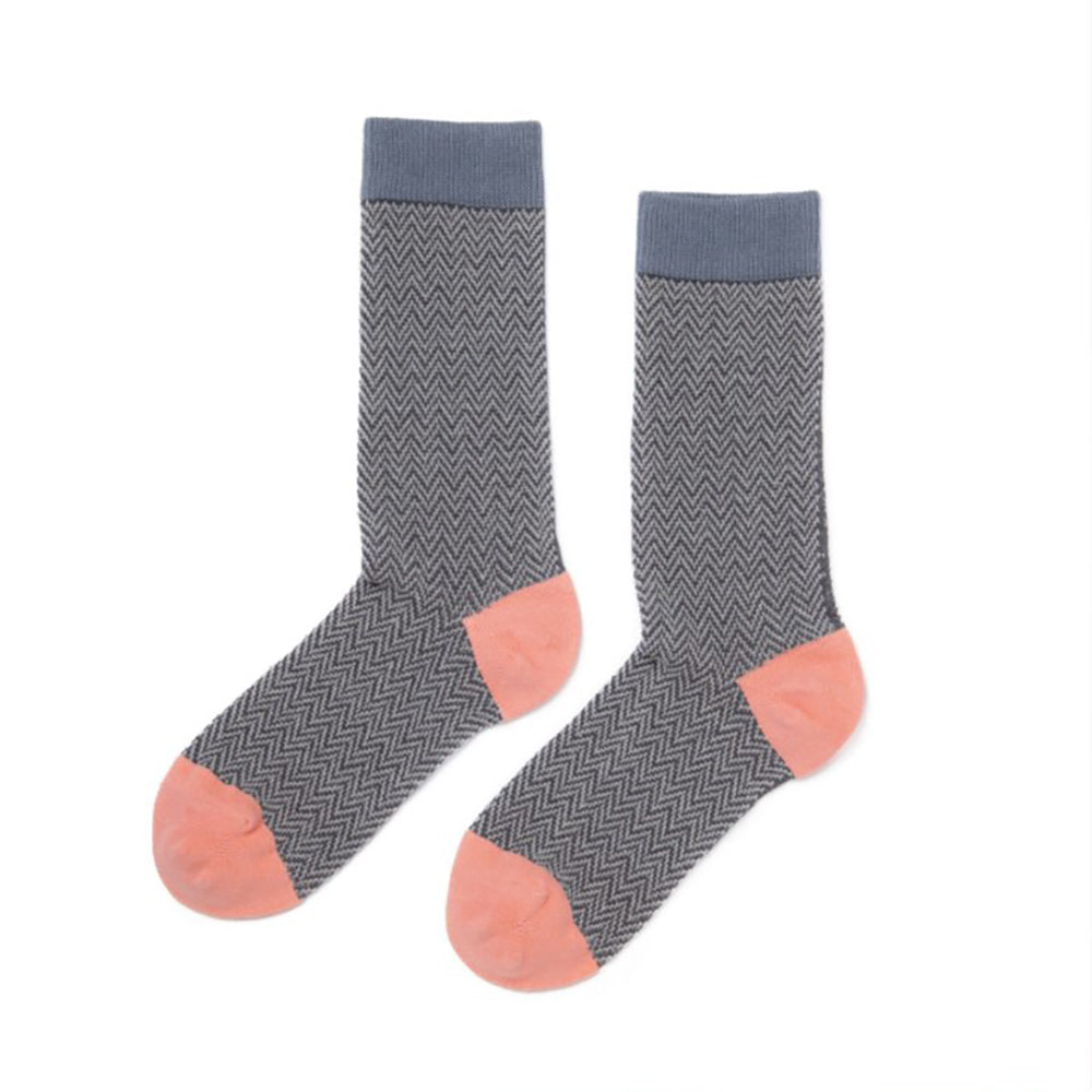 Zkano Signature Herringbone - Organic Cotton Tall Crew Socks Womens Hosiery Heather