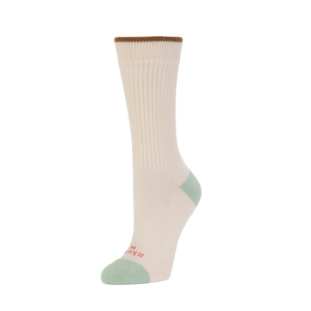 Zkano Performance Organic Cotton Cushion Crew Womens Hosiery Natural