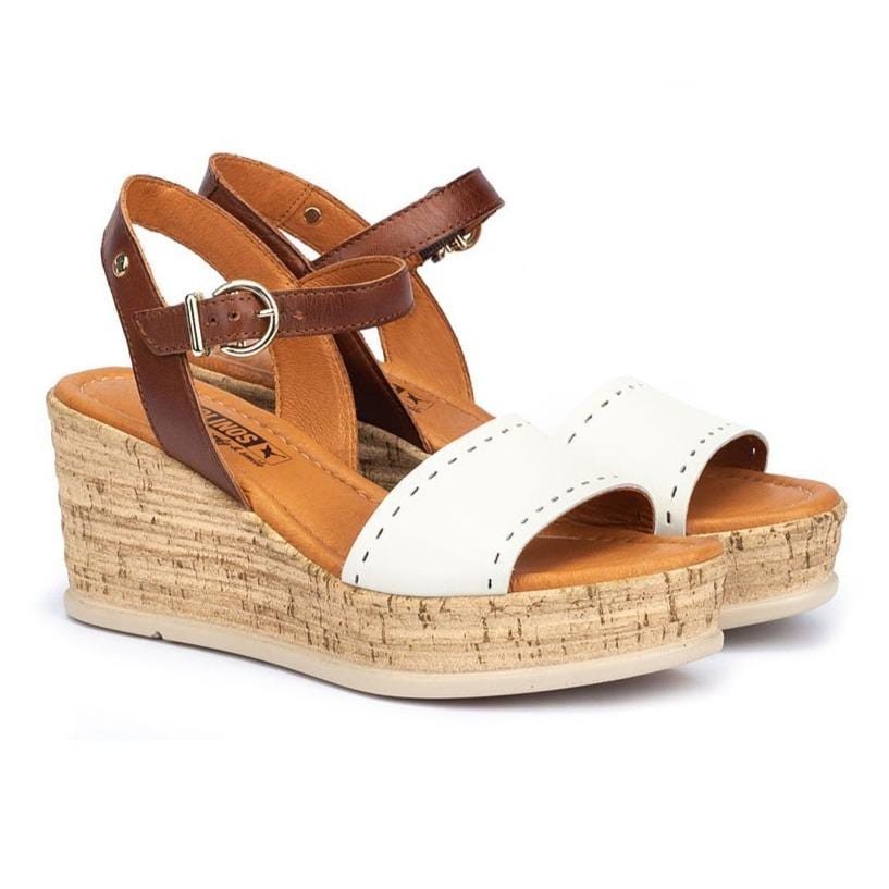 Pikolinos Miranda Wedge Slingback Sandal (W2F-1843C1) Womens Shoes Nata (White)