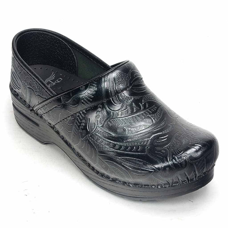 Dansko Professional Tooled Leather Clog Womens Shoes Tool Black