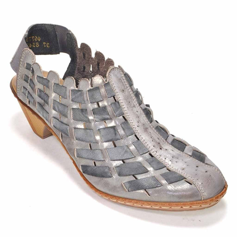 Rieker Sina Woven Slingback Heel (46778) Womens Shoes RIE40 Grau/Rauch