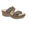 Dansko Sophie Two Strap Slide Sandal Womens Shoes Leopard
