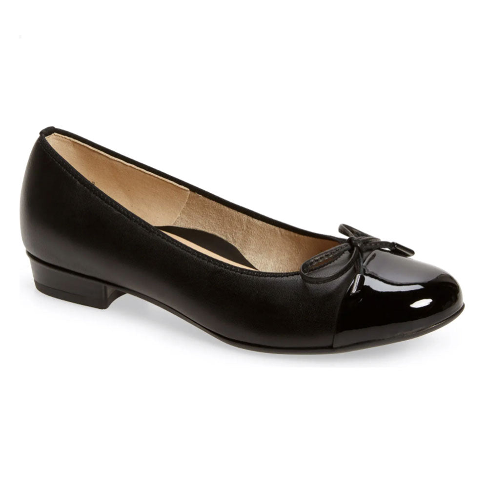 Ara Belinda Flat Womens Shoes Black Nappa Lux/Lack
