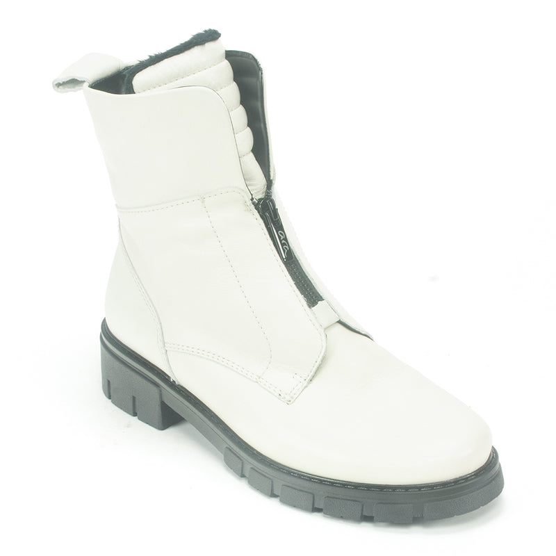 Ara Deon Patent Leather Boot Womens Shoes 66 Cloud White