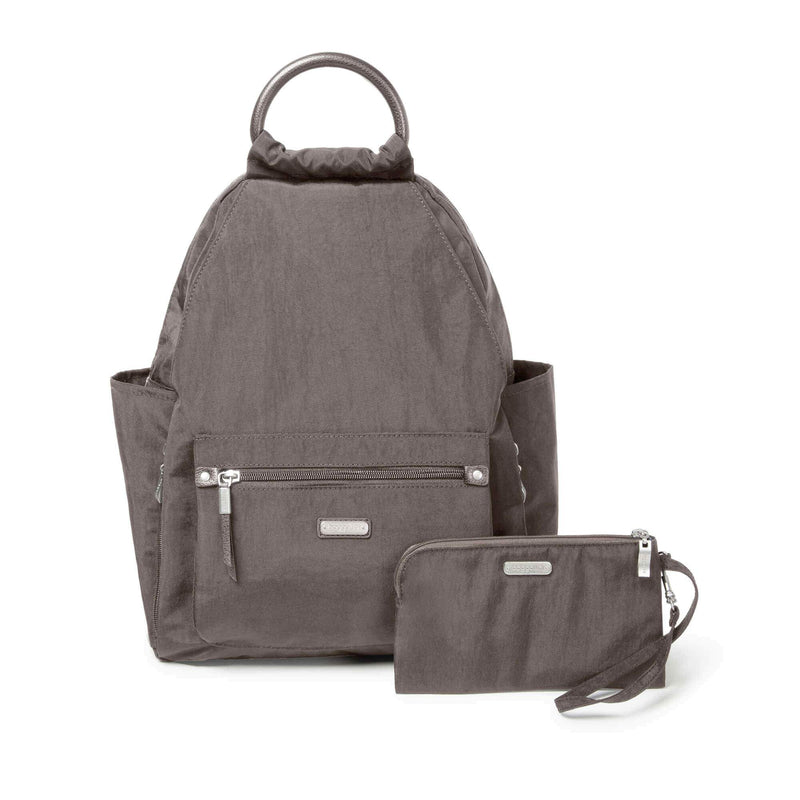 Baggallini All Day Travel Backpack (ADB334) Handbags Sterling Shimmer