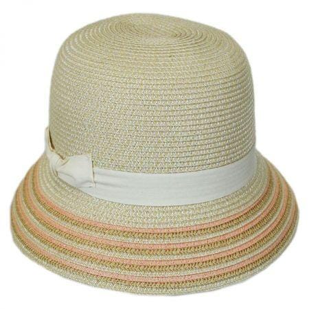Betmar Tricia Straw Cloche Hat (B1096H) Women's Clothing Ecru