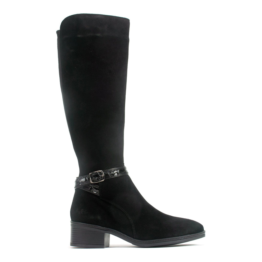 Bos & Co Jade Tall Boot Womens Shoes Black Suede