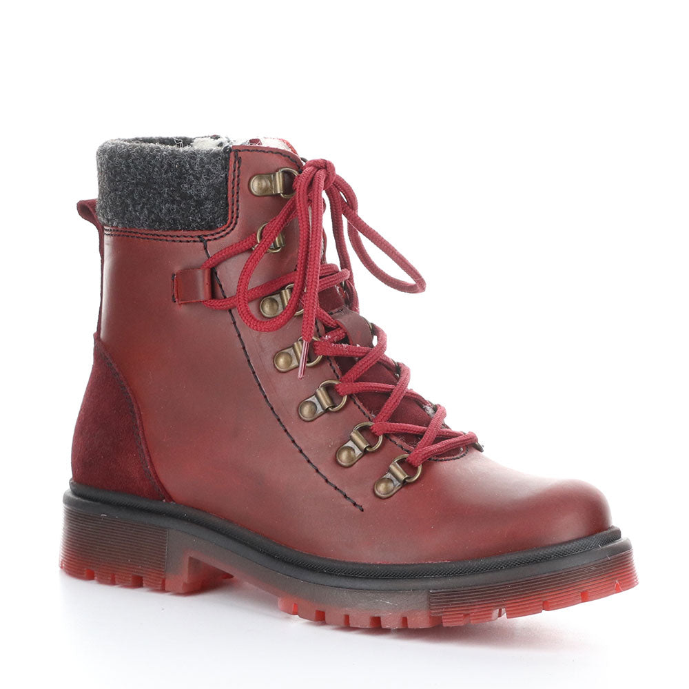 Bos & Co Axel Combat Boot Womens Shoes Red