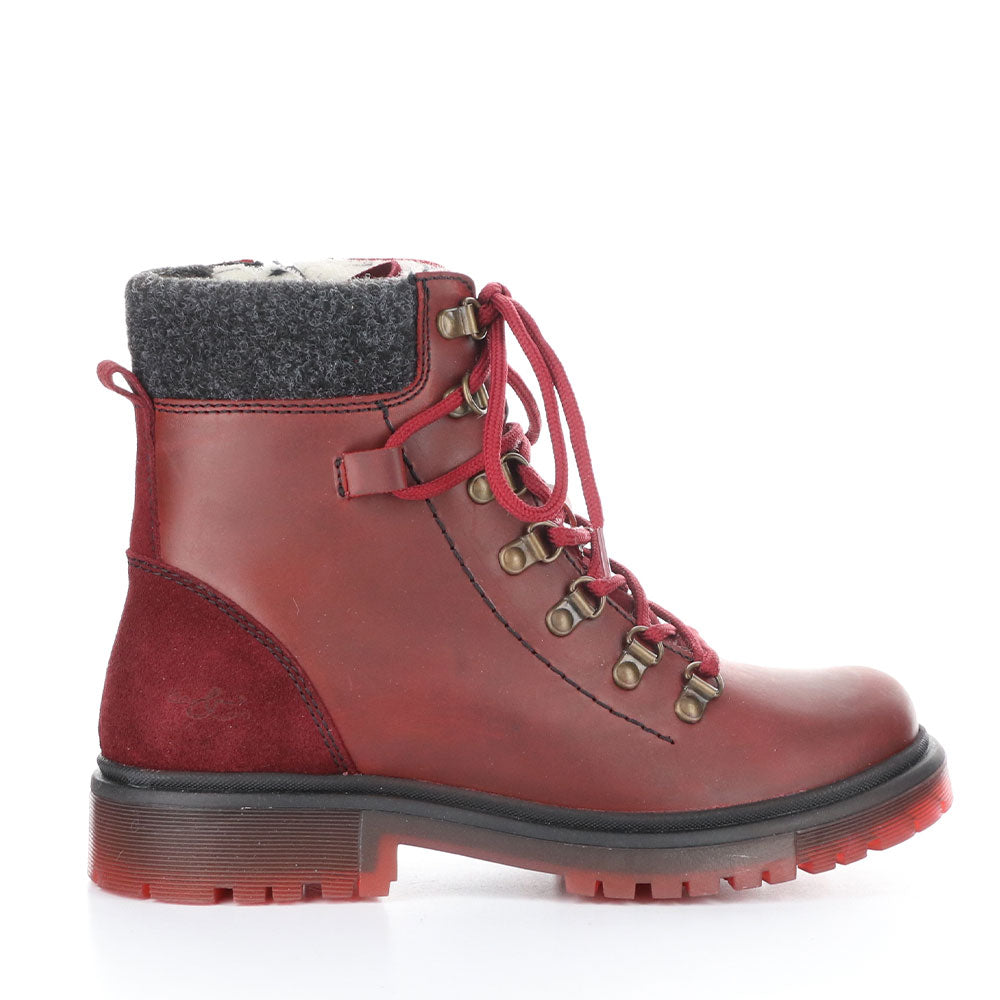Bos & Co Axel Combat Boot Womens Shoes Red