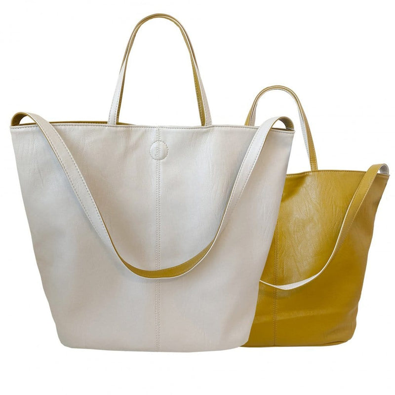 caracol Reversible Tote (7063) Handbags Beige/Mustard