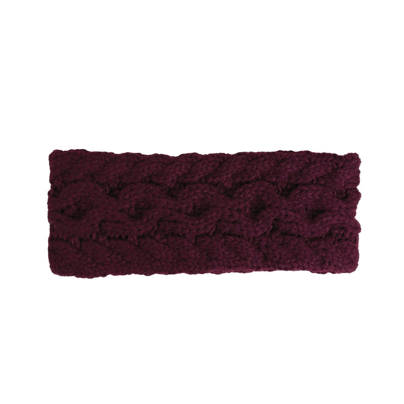Cymbo Accessories Cable Knit Headband Women's Clothing Maroon