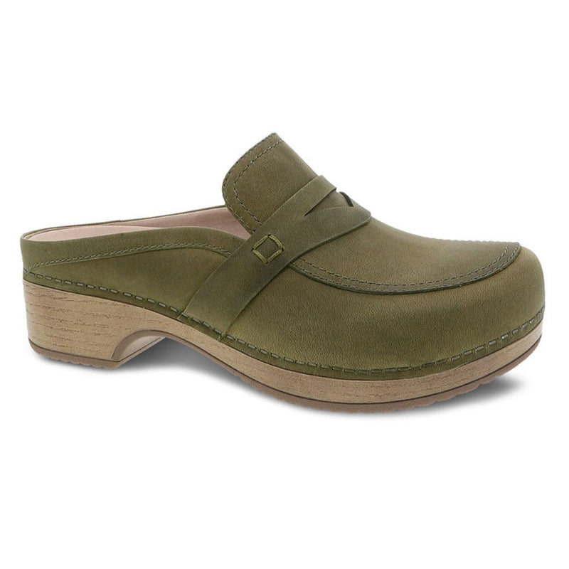 Dansko Bel Clogs Womens Shoes Green Oiled