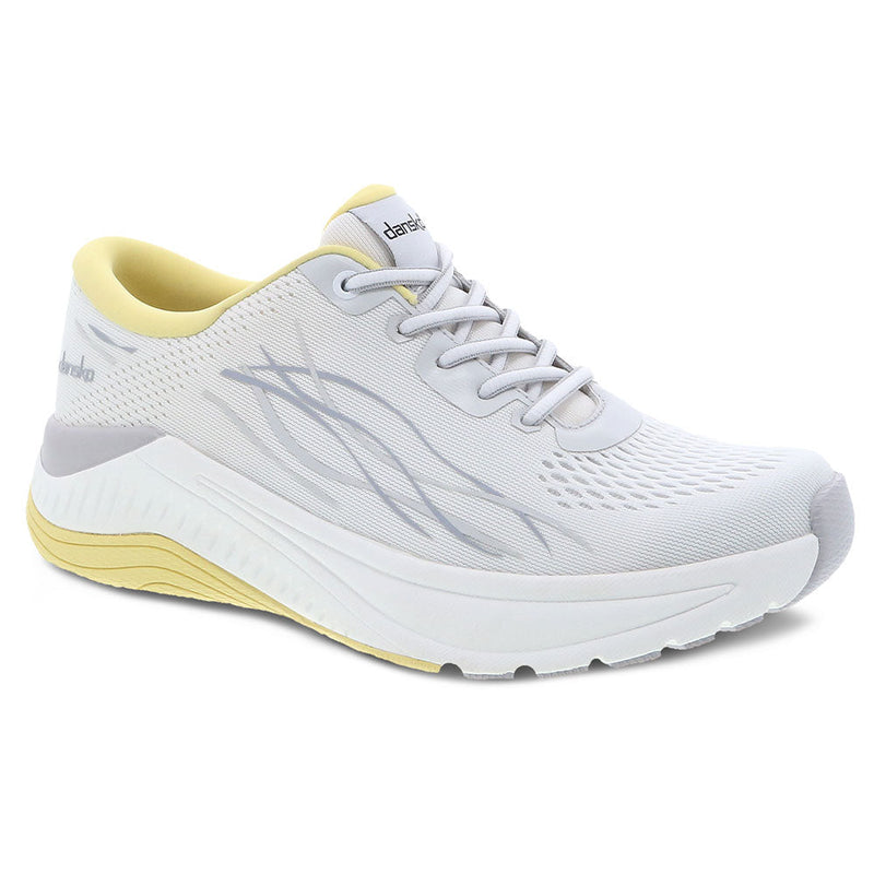 Dansko Pace Sneaker Womens Shoes white/yellow mesh