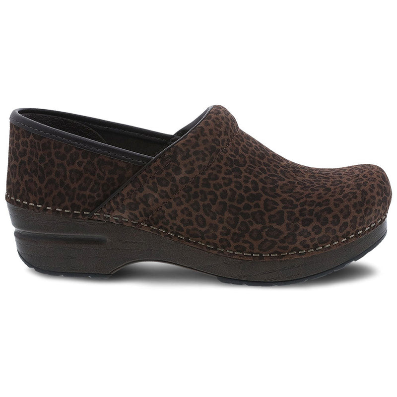 Dansko Professional Mini Leopard Suede Clog Womens Shoes 