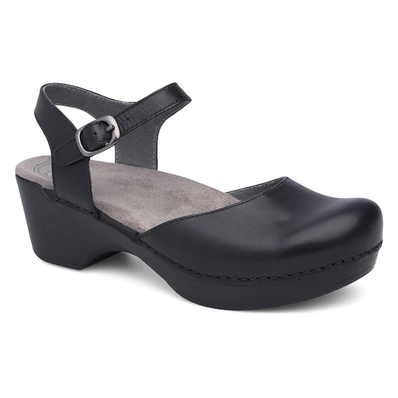 Dansko Sam Mary Jane Clog Sandal Womens Shoes Black (Full Grain)