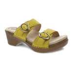 Dansko Sophie Two Strap Slide Sandal Womens Shoes Yellow Burnished