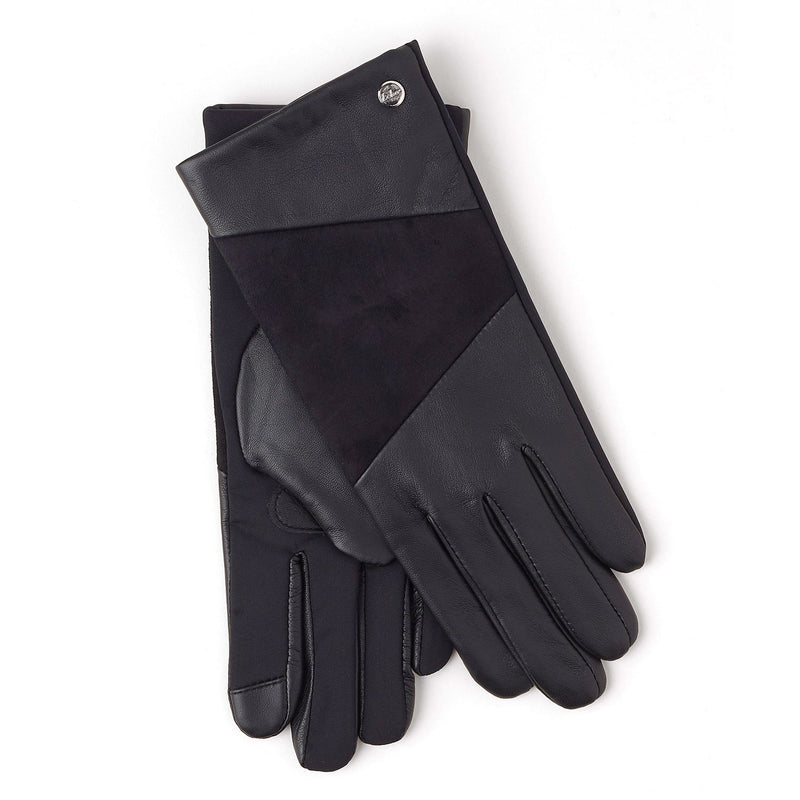 Echo Design Leather Block Superfit Glove (EGO154) Women's Clothing 001 Black