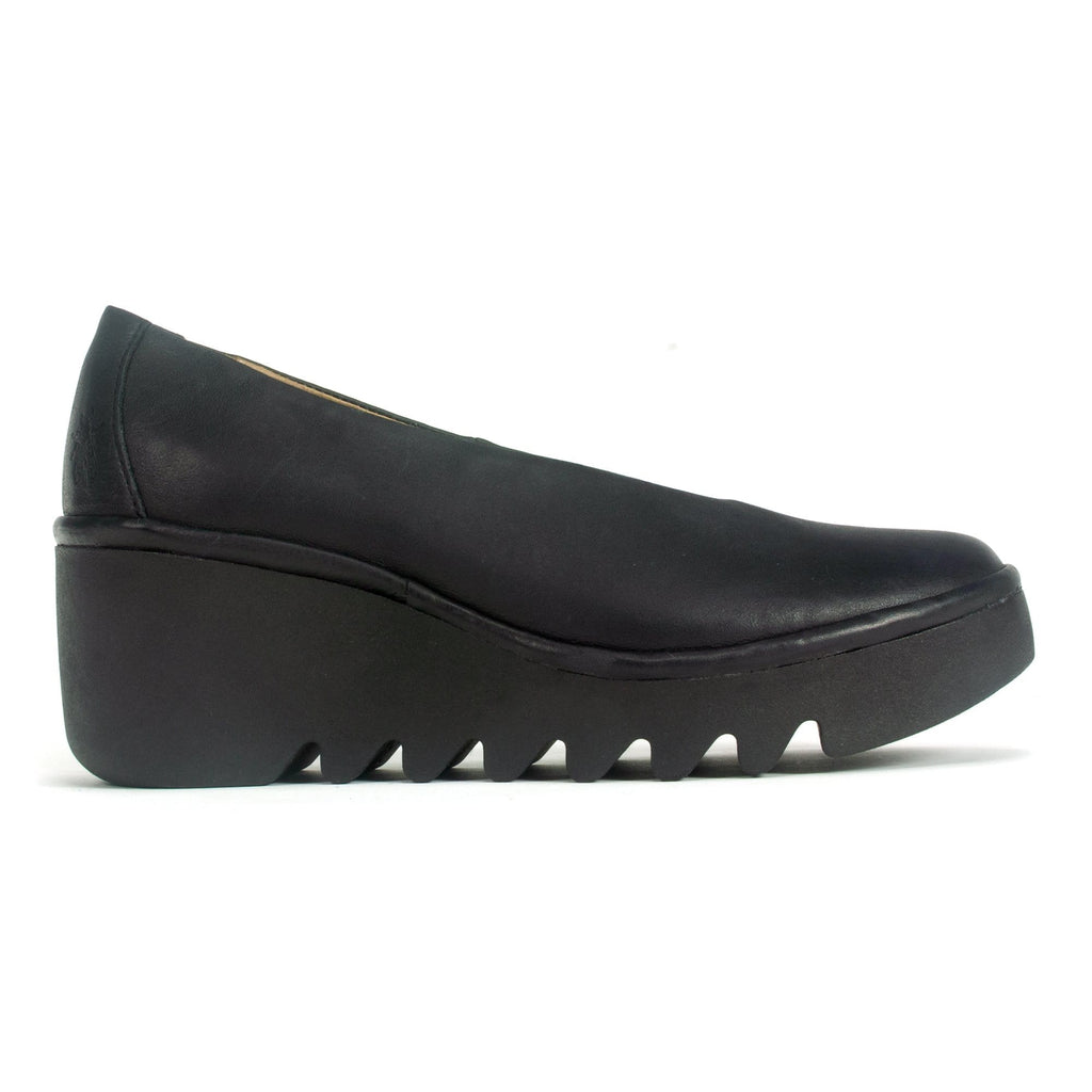 Fly London Wedge Heel Slip On (BESO246) Womens Shoes Black