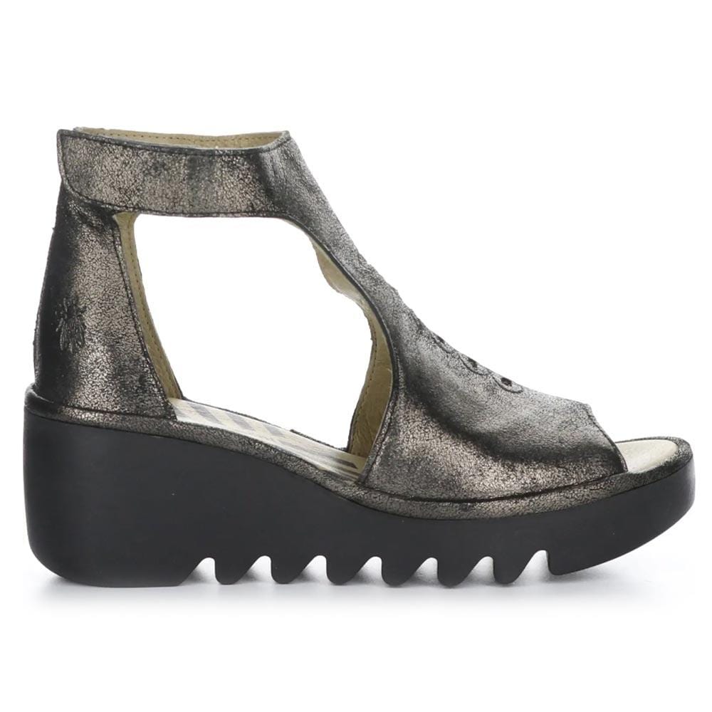 Fly London Bezo Wedge Sandal Womens Shoes 005 Grey