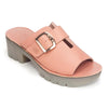 Fly London Chunky Slip On Mule Sandal (COZY445) Womens Shoes Rose