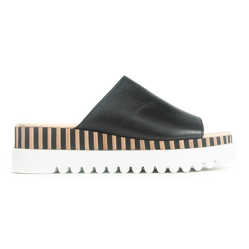 Gabor Leather Platform Slide Sandal (44663) Womens Shoes 27 Black