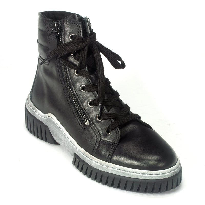 Gabor High Top Leather Sneaker (53761) Womens Shoes 27 Black