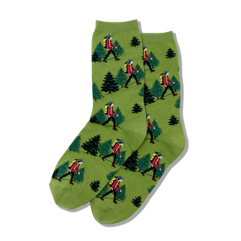 Hot Sox Hiker Crew Socks Womens Hosiery Green