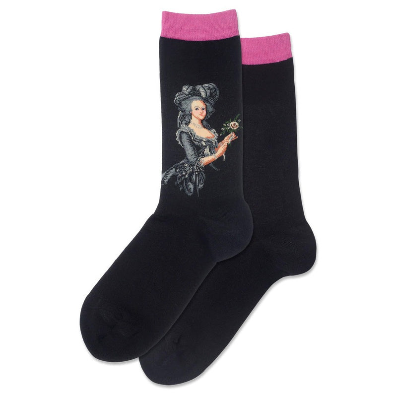 Hot Sox Marie Antoinette Crew Socks Womens Hosiery Pink