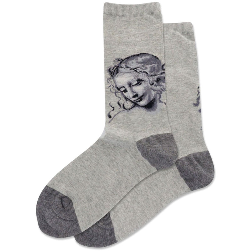 Hot Sox Lascapigliata Crew Socks Womens Hosiery Grey