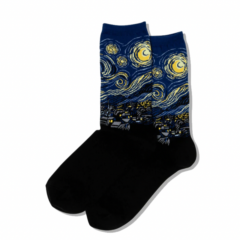 Hot Sox Starry Night Crew Socks Womens Hosiery BLUE